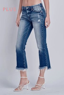 High Rise Stretch Crop Flare W/ Hem