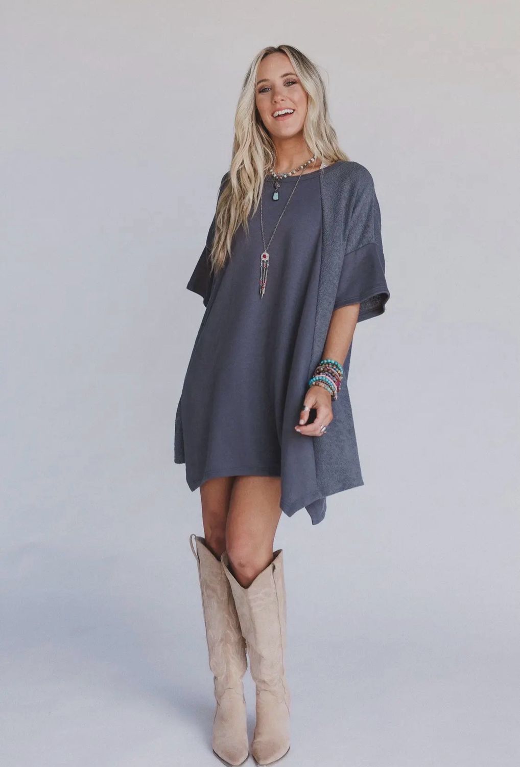 Medowlight Tunic Dress Charcoal Dress