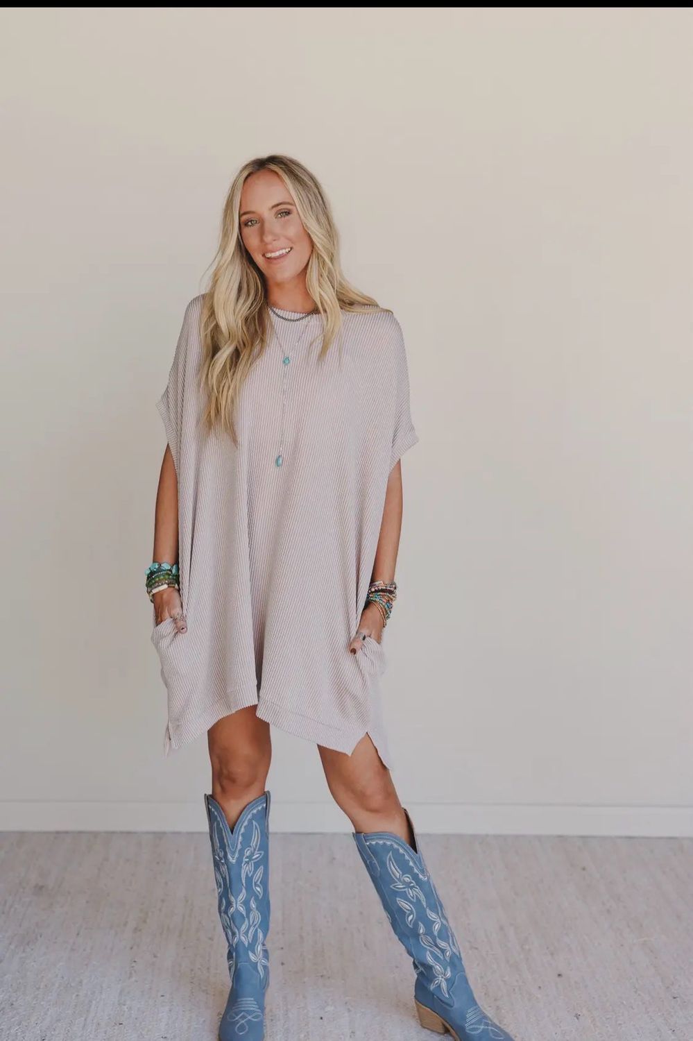 Moon Glow Texture Dress Oat