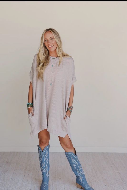 Moon Glow Texture Dress Oat