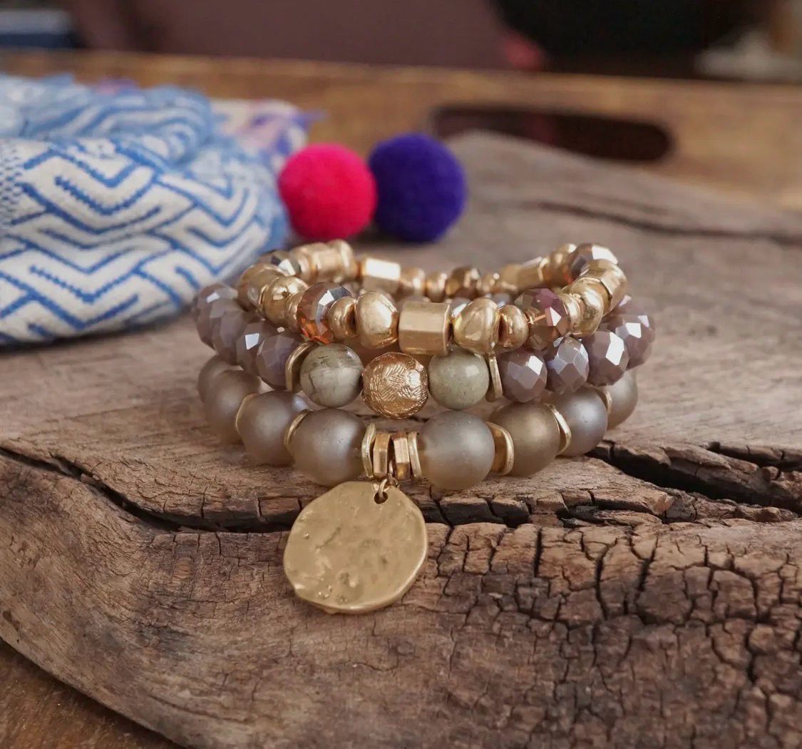 Boho Bead Coin Bracelet
