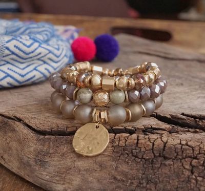 Boho Bead Coin Bracelet