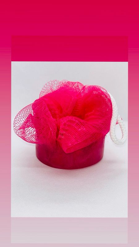 “Strawberry Poundcake” Body Sponge Soap Wash Bar