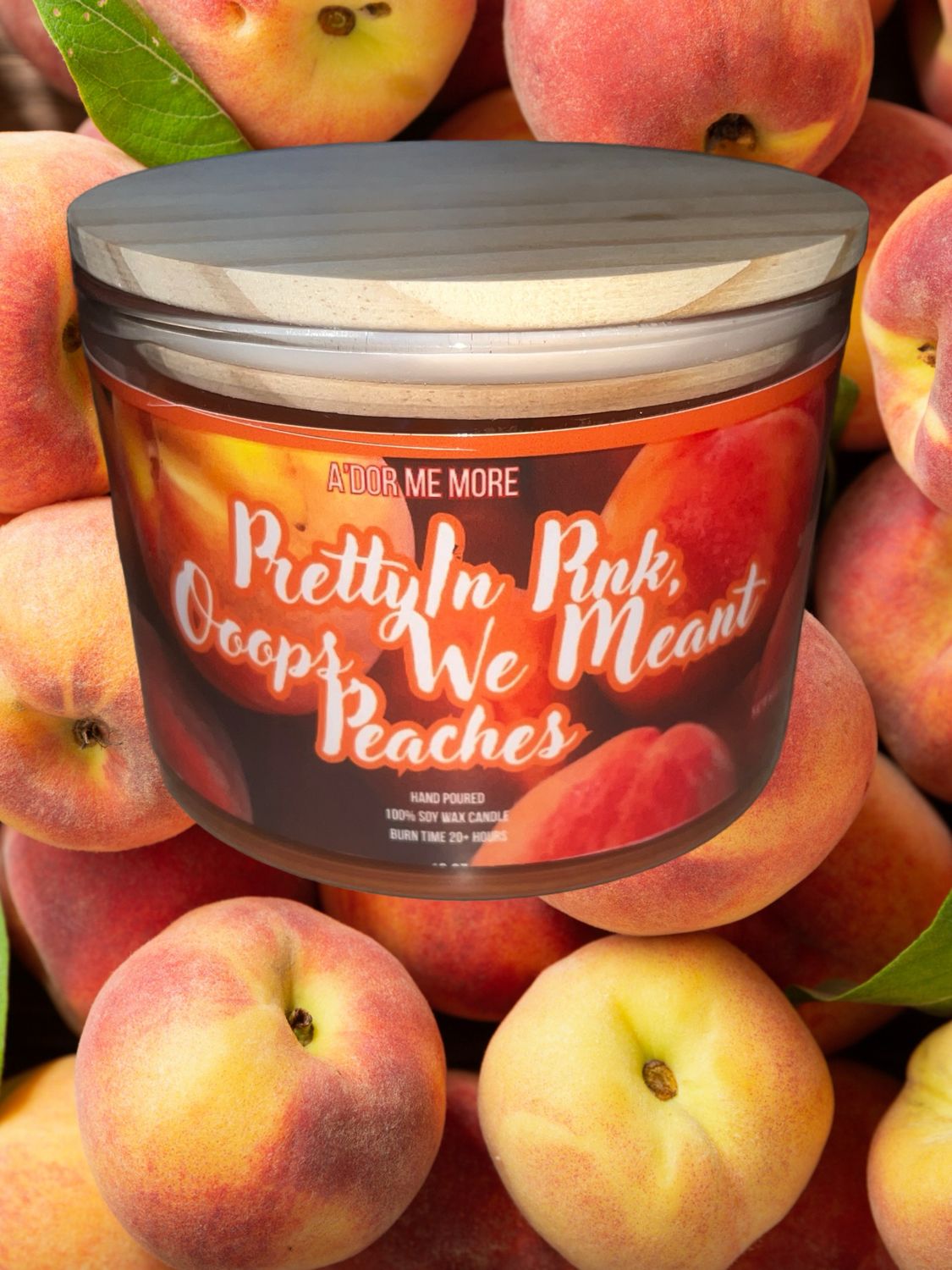 Pretty In Pink, Ooops, We Meant “Peach” Scented 3 Wick Candle (16 Oz)