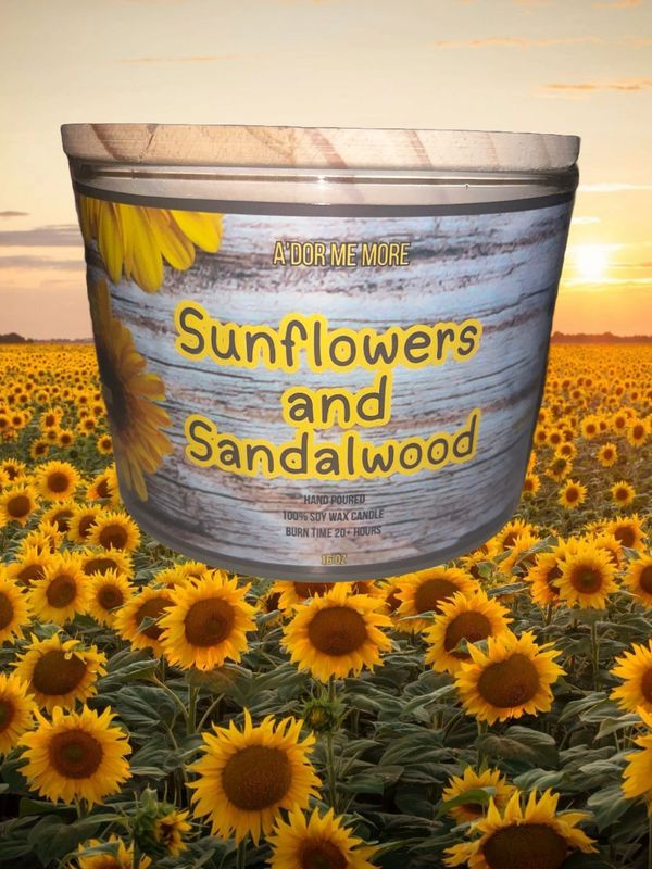 Sunflowers And Sandalwood Scented Candle (16 Ounce)
