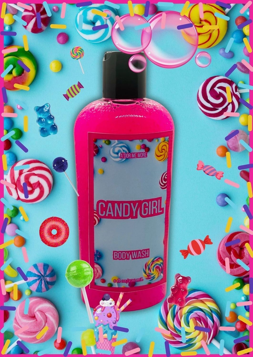 Candy Girl “Bubble Gum Scented” Body Wash (8 ounce)