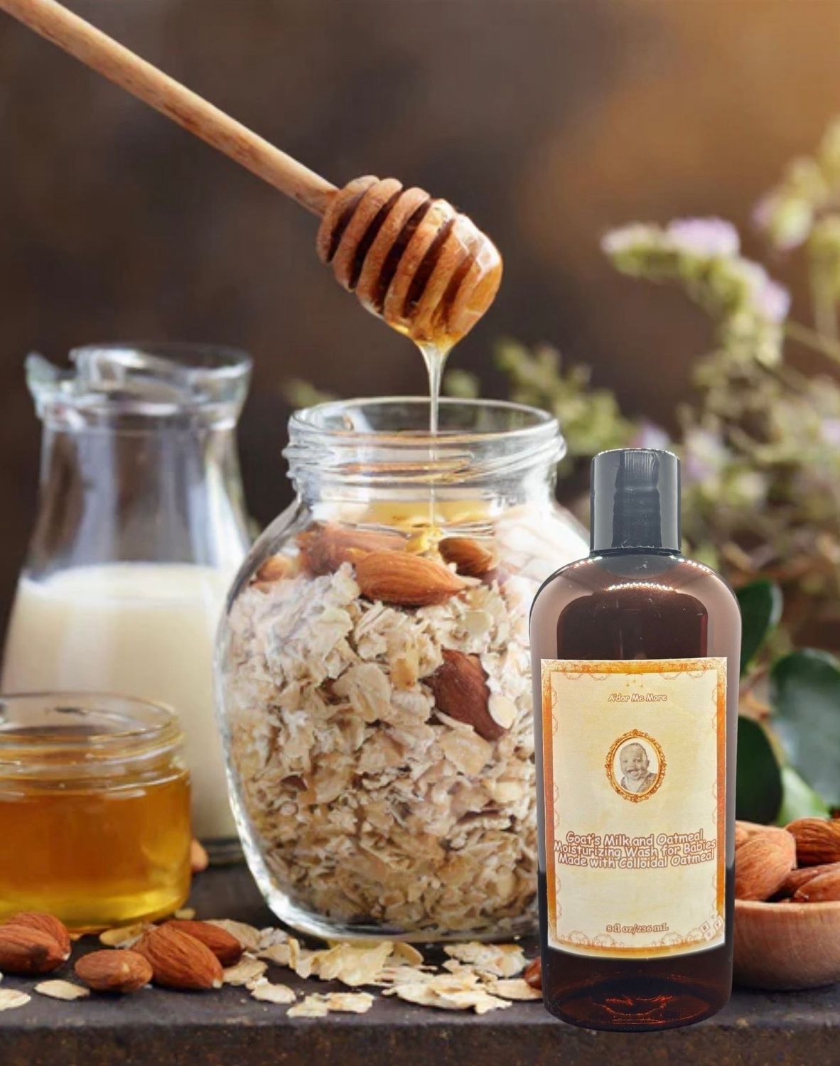 “Goat’s Milk Oatmeal Scented” Baby Bath Wash made with Colloidal Oatmeal (8 ounce)