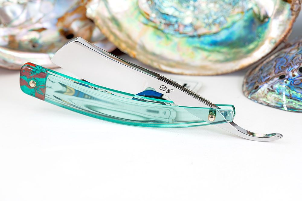 Mini 2"25 - French point - Classic Jimps - Aqua Glass acrylic - Personalization Script Font 