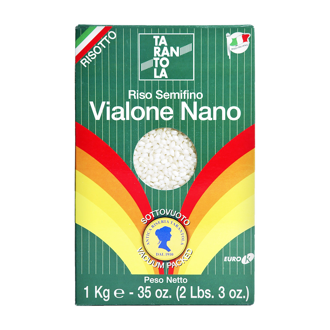 Рис виалоне нано (riso semifino vialone nano), ТАРАНТОЛА, вак. пакет 1кг