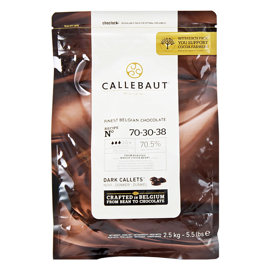 Шоколад в гранулах горький (70,5% какао) CALLEBAUT 2,5кг