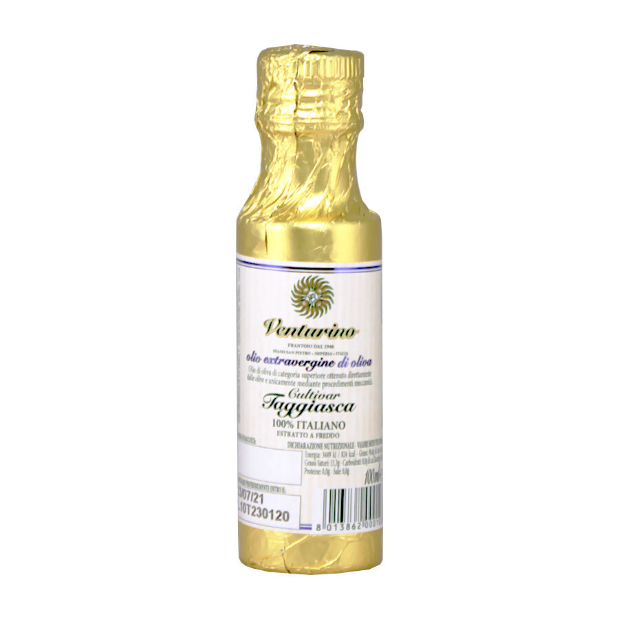 Масло оливковое э/в из оливок Таджиаски, ВЕНТУРИНО, золотая фольга 100мл
