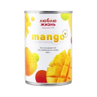 Пюре манго из Мьянмы, без сахара, ЖИЗНЬ ЛЮБЛЮ 430г