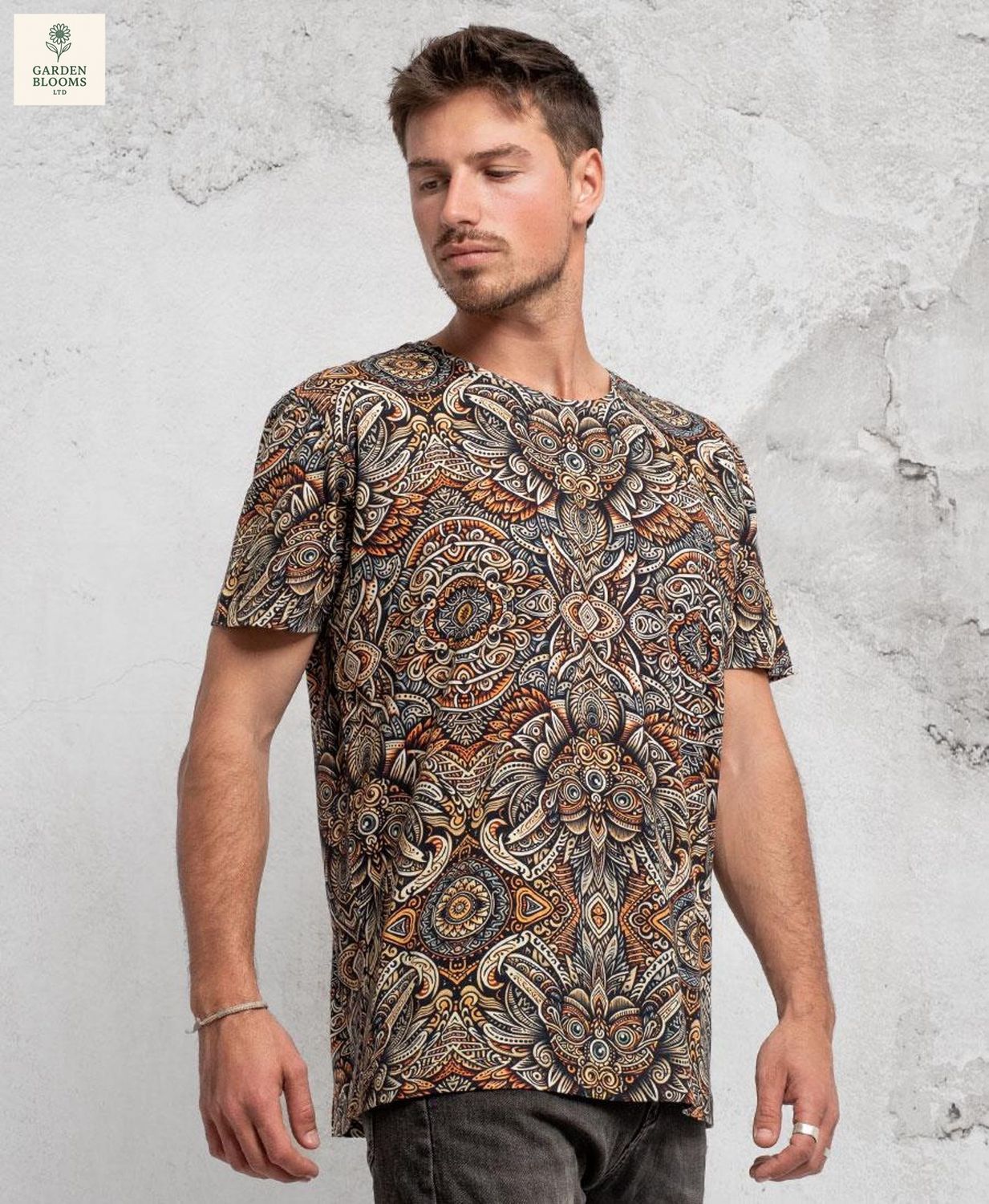 Owlin Shirt For Men- tribal earthy psychedelic print