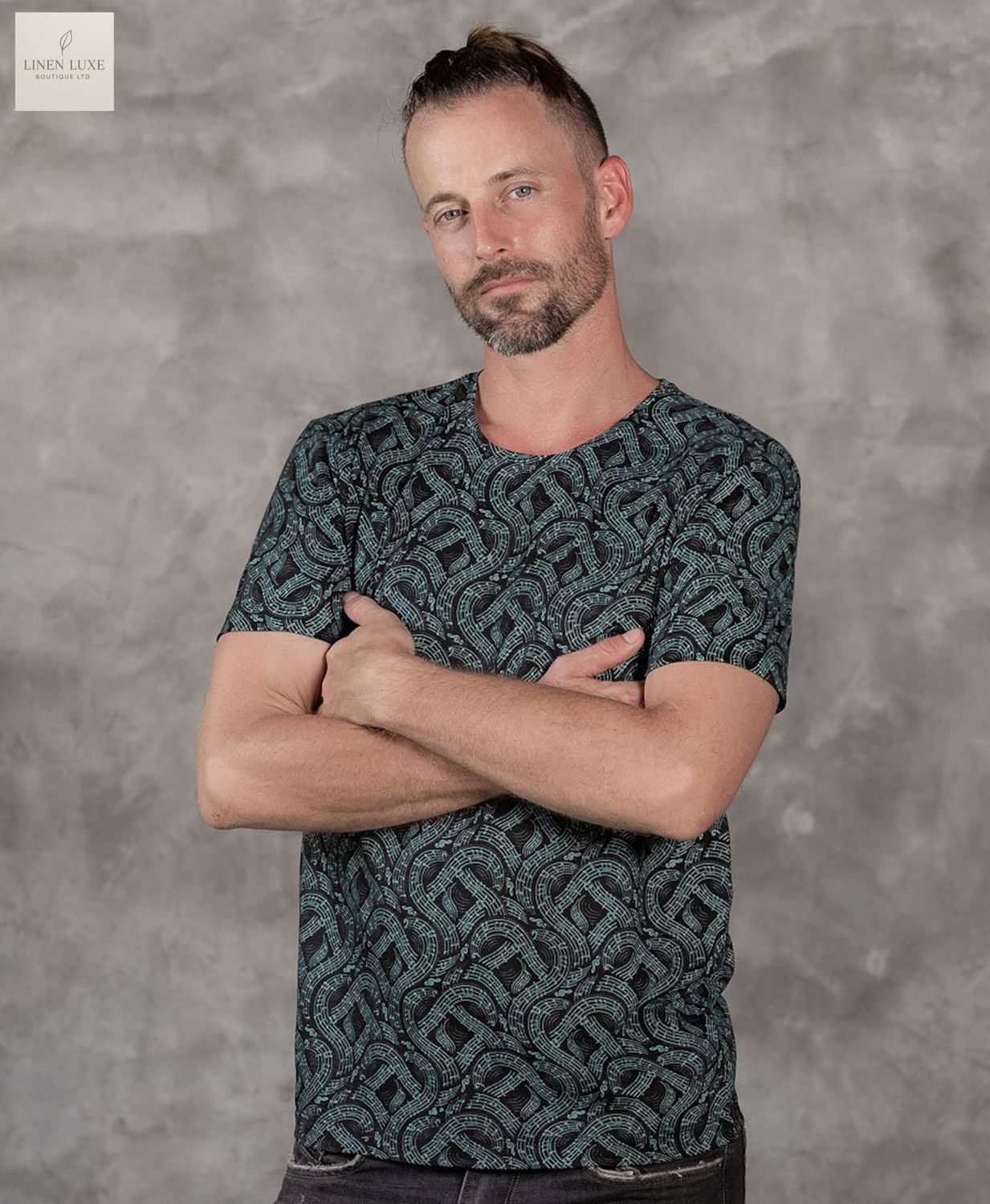 Musical Notes Full Print T-shirt For Men