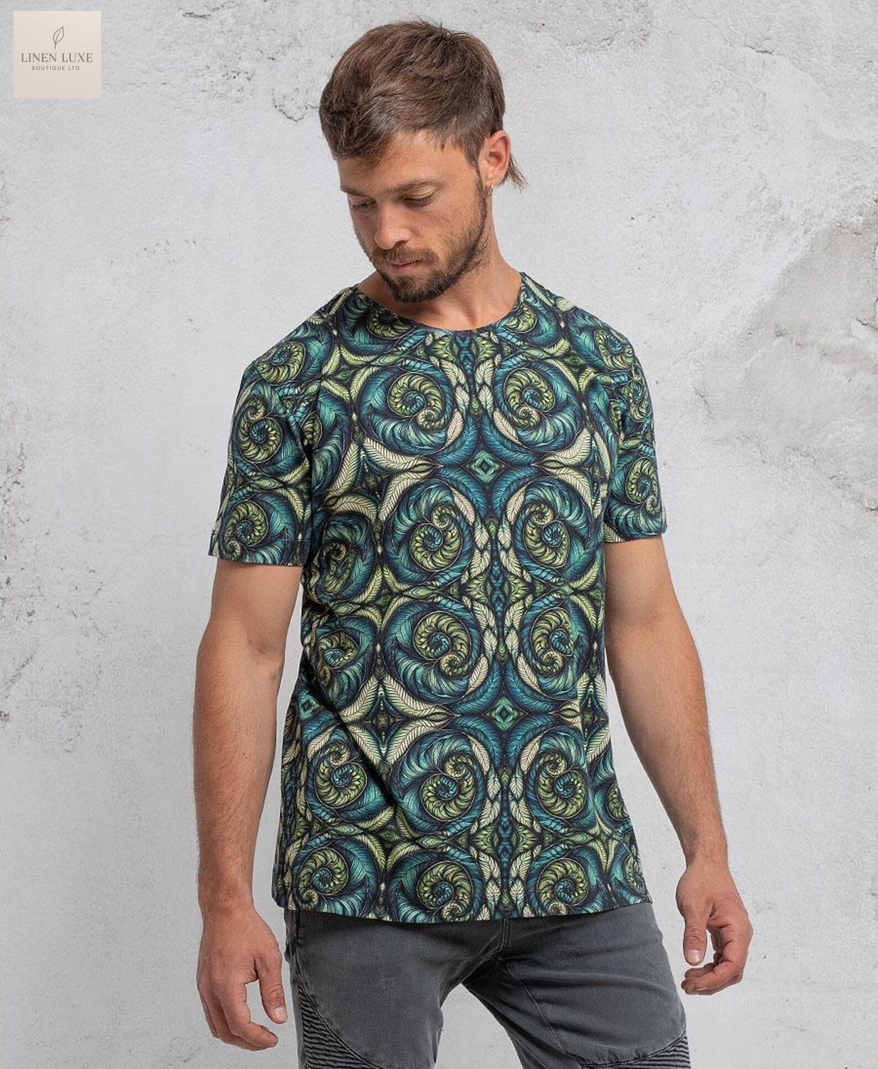 Spiraleaves Shirt For Men - psychedelic print