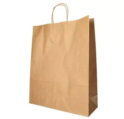 Papiertüten 40 x 32 x 12 cm braun mit gedrehtem Tragegriff