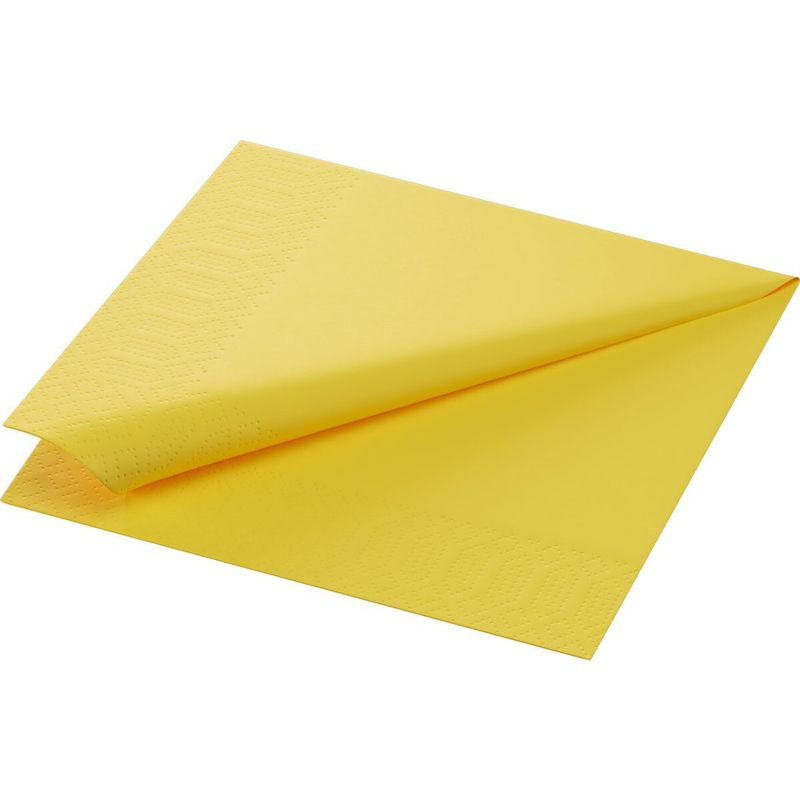 Duni Tissue Serviette yellow gelb - 33 x 33 cm 1/4 Falz 3-lagig