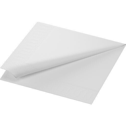 DUNI Tissue Serviette 40 x 40 cm weiß 3-lagig hochwertig &amp; Kompostierbar