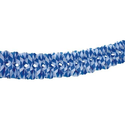 Großraumgirlande aus Papier – Bayrisch-Blau – 16 cm x 10 m – Schwer Entflammbar Oktoberfest