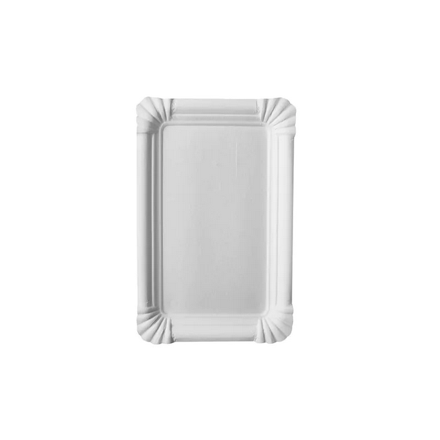 Eckiger Pappteller &quot;pure&quot; – 10 x 16 cm – nachhaltig &amp; kompostierbar