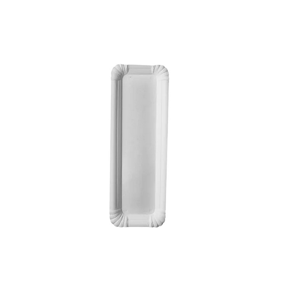Pappteller eckig &quot;pure&quot; 8 x 23 cm, weiss