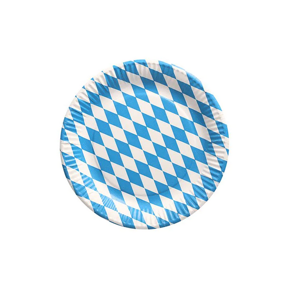 Pappteller rund Ø, 23 cm, &quot;Bayrisch Blau&quot;