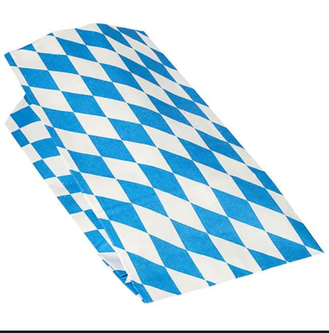 Hähnchenbeutel, Papier mit Alu-Einlage 28 x 13 x 8 cm &quot;Bayrisch blau&quot; 1/1