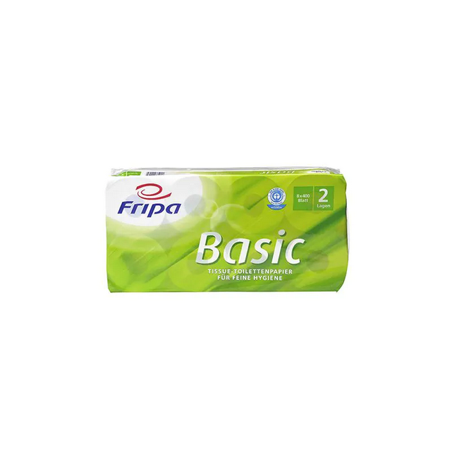Fripa Toilettenpapier 2-lagig, &quot;Basic&quot; weiss, 400 Blatt pro Rolle