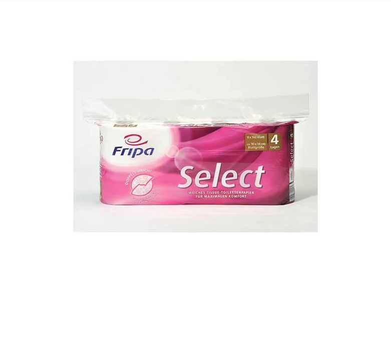 Fripa Toilettenpapier 3-lagig, &quot;Select TAE&quot; hochweiss, 180 Blatt pro Rolle