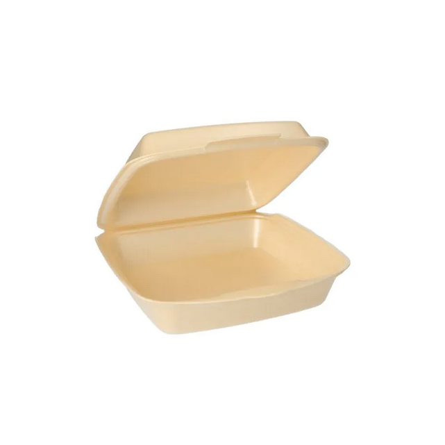 Menüboxen mit Klappdeckel, XPS ungeteilt, 22,5 x 22 cm beige, laminier