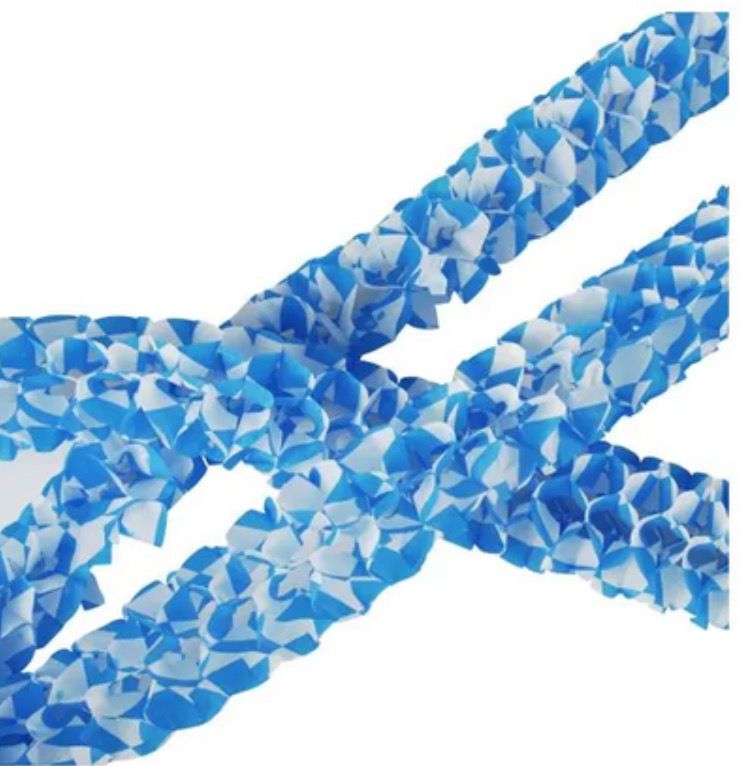 Girlanden &quot;Mini&quot;, Papier Ø 8 cm · 2 m &quot;Bayrisch Blau&quot; schwer entflammbar