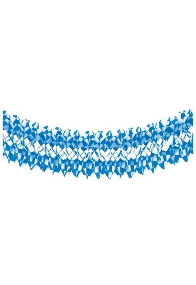 Großraumgirlande aus Papier Ø 25 cm · 10 m &quot;Bayrisch Blau&quot; schwer entflammbar