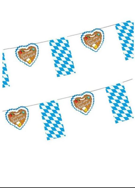 Wimpelkette, Papier 4 m &quot;Gruß vom Oktoberfest&quot;