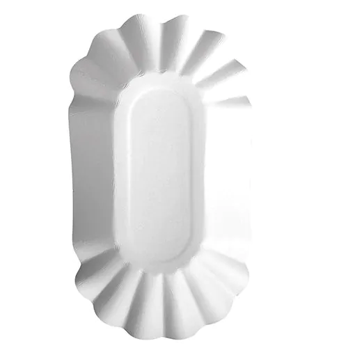 Pappschalen oval &quot;pure&quot; 10,5 x 20 x 3,5 cm weiss