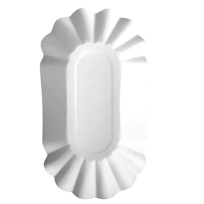 Pappschalen oval &quot;pure&quot; 10,5 x 20 x 3,5 cm weiss