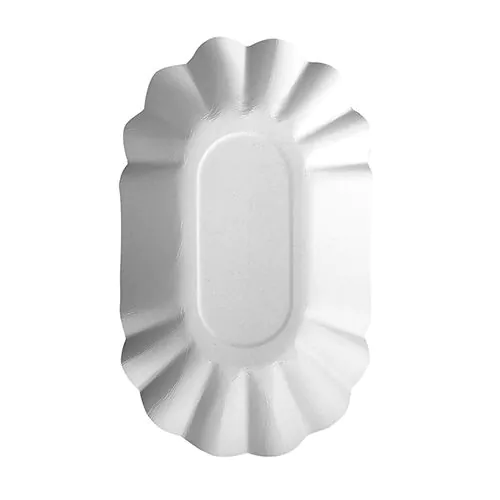 Pappschalen oval &quot;pure&quot; 9 x 16 cm weiss