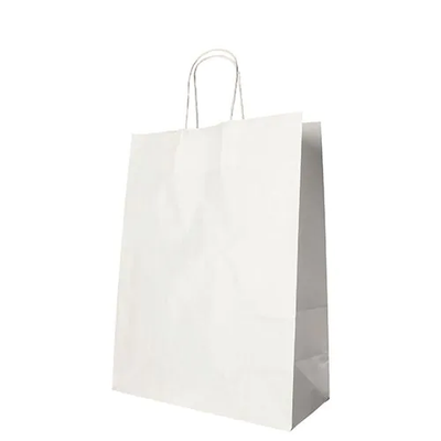 Papiertüten 35 x 26 x 12 cm weiss mit gedrehtem Tragegriff