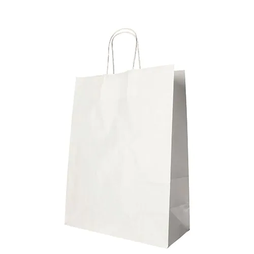 Papiertüten 35 x 26 x 12 cm weiss mit gedrehtem Tragegriff
