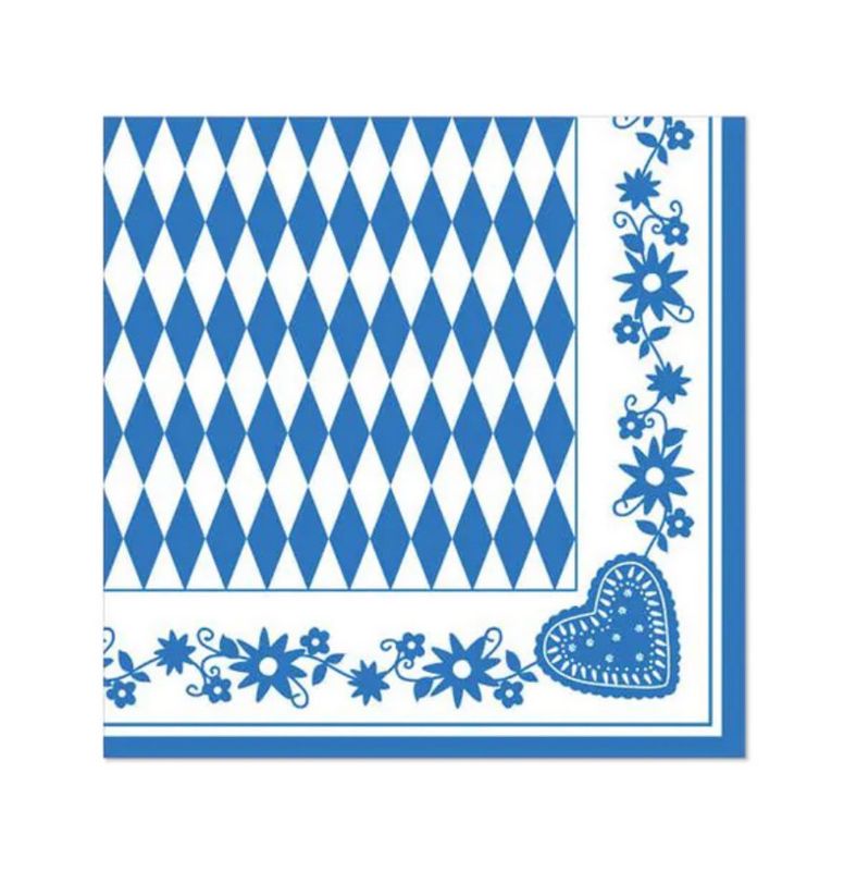 Motiv-Servietten, 1/4-Falz 40 x 40 cm &quot;Bayrisch Blau&quot;