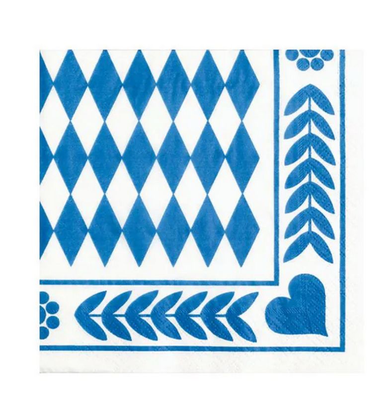 Servietten, 3-lagig 1/4-Falz 33 x 33 cm &quot;Bayrisch Blau&quot;