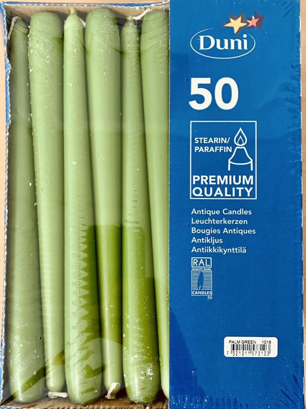 Duni Spitzkerzen Leuchterkerzen Palm Green 100 Stück