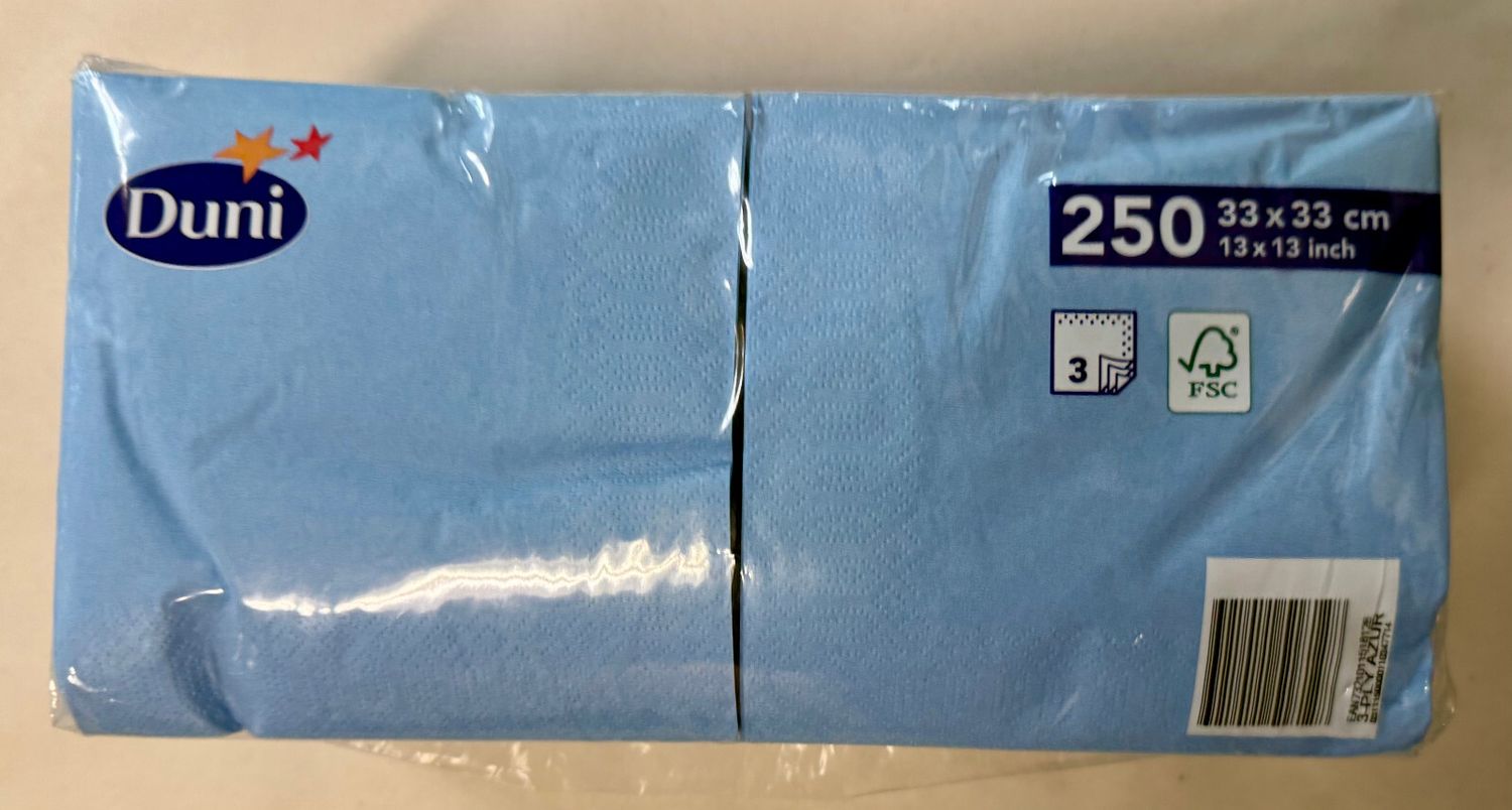Duni Tissue Serviette mid blue - 33 x 33 cm 1/4 Falz 3-lagig