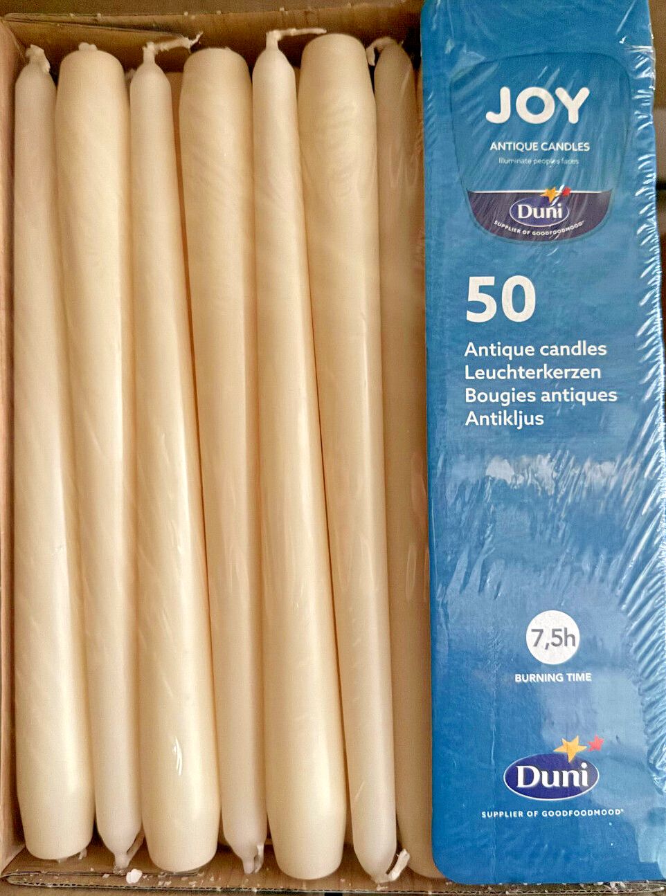 Duni Spitzkerzen Leuchterkerzen Antique Creme 100 Stück