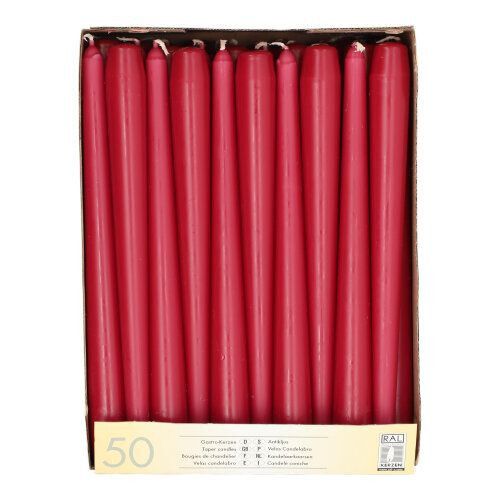 Leuchterkerzen bordeaux Spitzkerzen Ø 2,2 cm · 25 cm 100 Stück