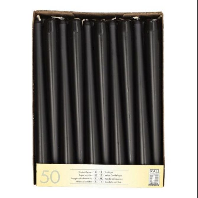 Leuchterkerzen schwarz Spitzkerzen Ø 2,2 cm · 25 cm 100 Stück