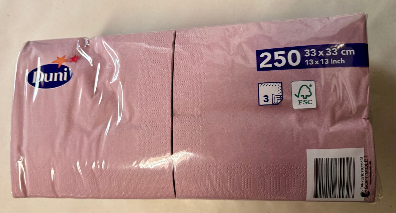 Duni Tissue Serviette soft violet - 33 x 33 cm 1/4 Falz 3-lagig