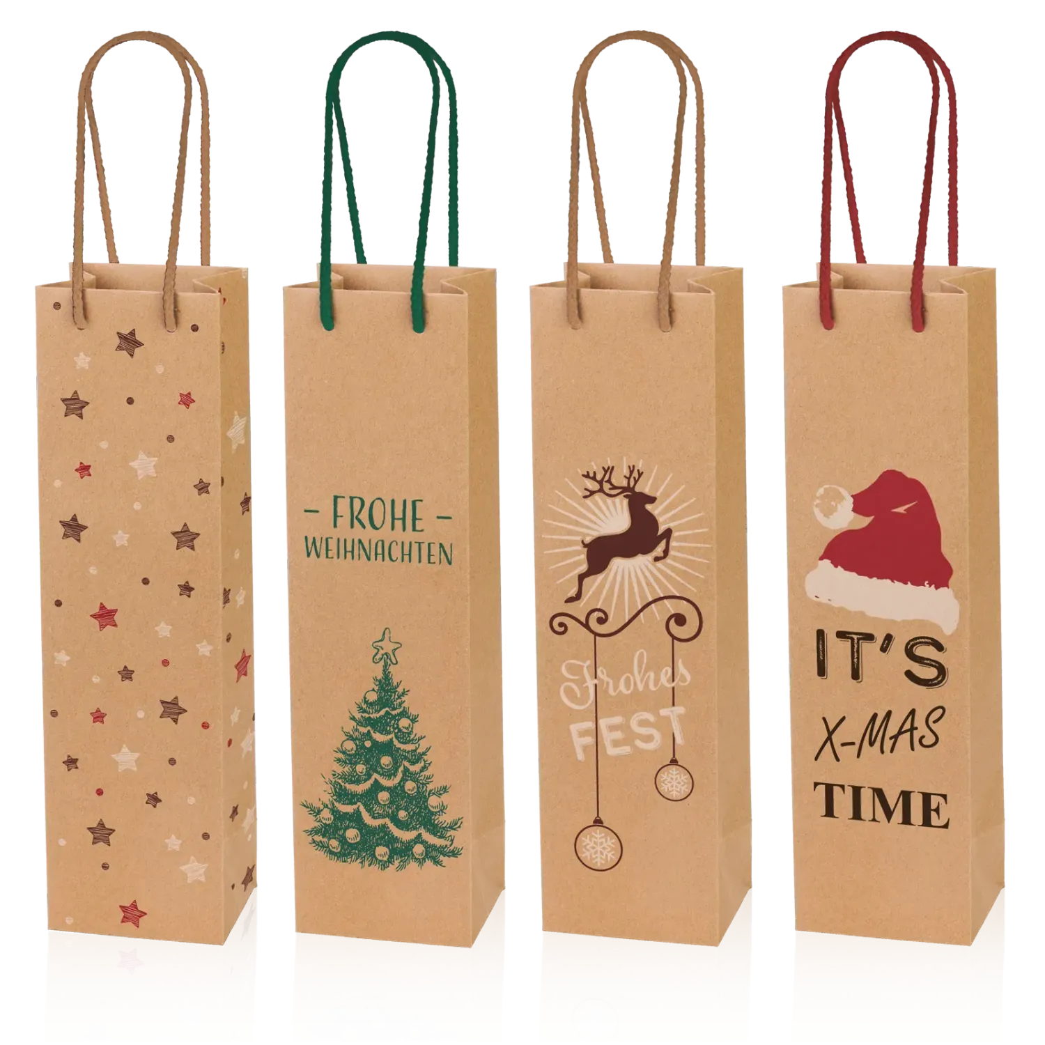 Papiertasche Natura Christmas sortiert 1er