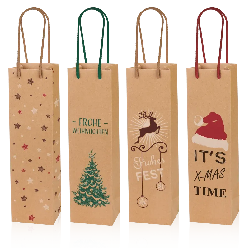 Papiertasche Natura Christmas sortiert 1er