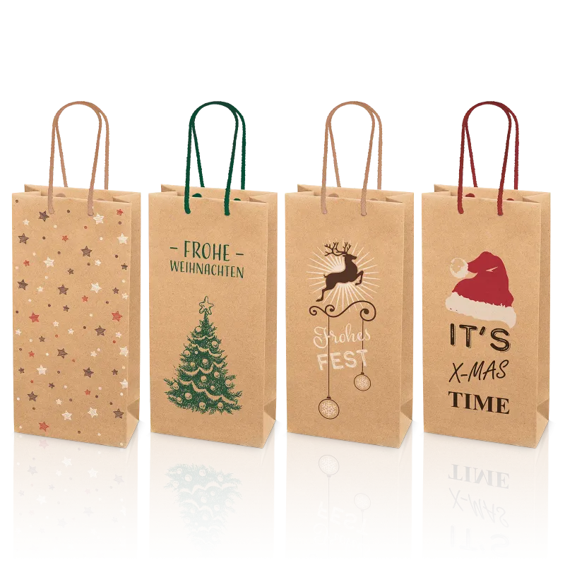 Papiertasche Natura Christmas sortiert 2er