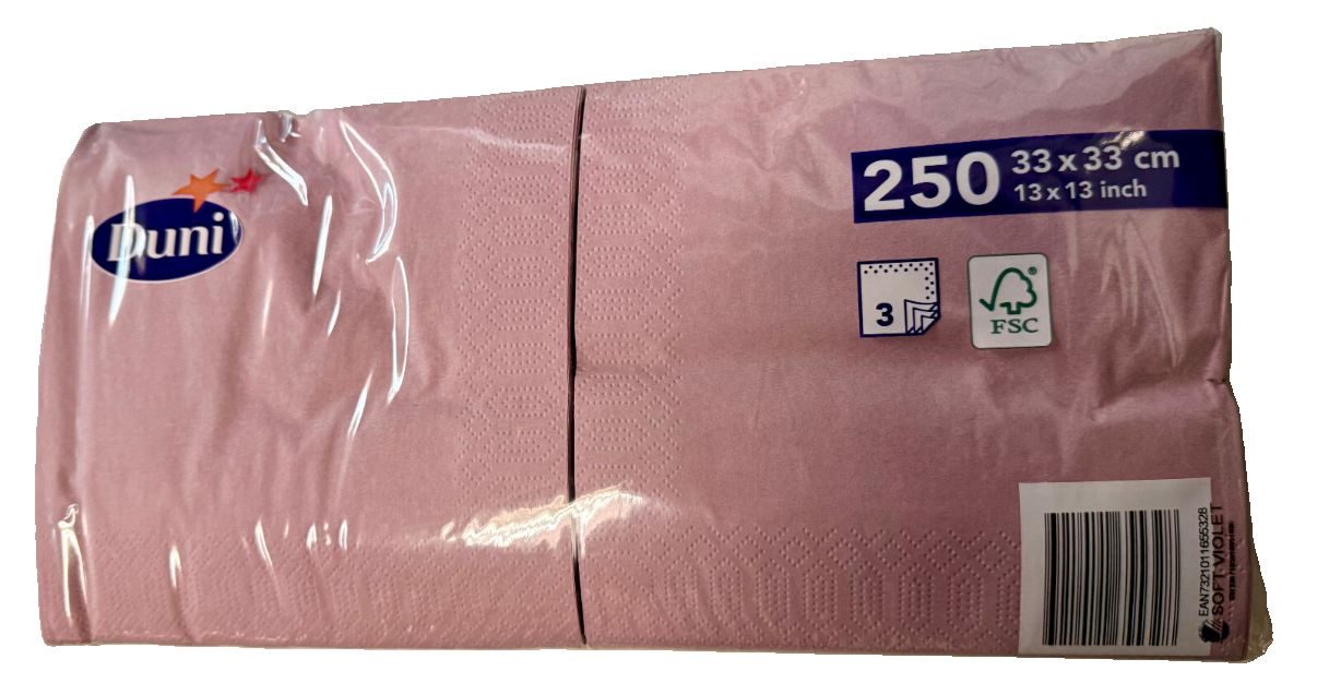 Duni Tissue Serviette soft violet - 33 x 33 cm 1/4 Falz 3-lagig